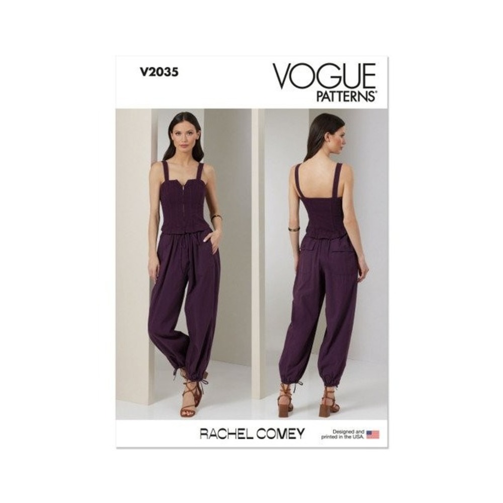 Vogue Jumpsuit Sewing Pattern Misses 16-24 Rachel Comey V2035 Zip Front FF